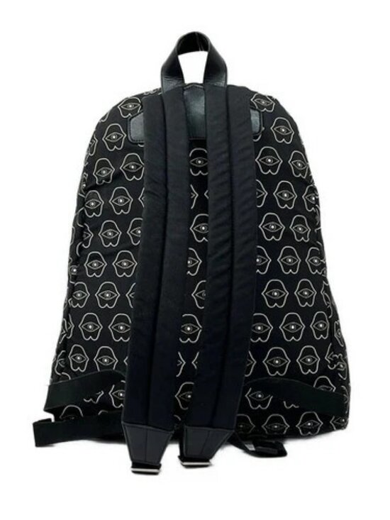 CELINE Telepathic Love Black White Nylon Leather Backpack main image 6